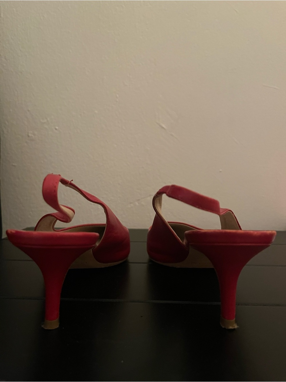 Theory - Red Leather Slingback City Kitten Heels - size 36 - Picture 4 of 6